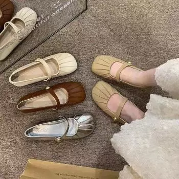Женские туфли Мэри Джейн Модные и удобные туфли на плоской подошве Летние туфли Нежные ветровки Нишевые соевые туфли 35