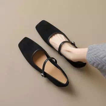 Женские туфли Мэри Джейн на низком каблуке с ремешком на щиколотке, нескользящие, удобные, нарядные туфли для женщин, туфли Мэри Джейн с квадратным закрытым носком, повседневные, на толстом блочном каблуке 35 чёрный