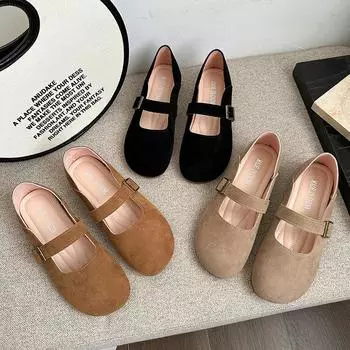 Женские туфли Мэри Джейн на плоской подошве, новые весенние прогулочные туфли, женские повседневные кроссовки с мягкой подошвой, модные модные пляжные шлепанцы с платьем 35 чёрный