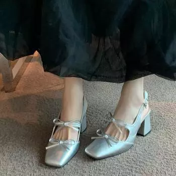 Женские туфли Мэри Джейн на высоком толстом каблуке с ремешком на пятке, регулируемые сандалии с пряжкой на щиколотке, туфли-лодочки в стиле ретро для отдыха, работы и отдыха 35 чёрный