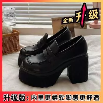 Женские туфли Мэри Джейн, новая осенняя коллекция, ретро, маленькие, мужские, на толстой подошве, увеличивающие рост, одинарные, женские 35