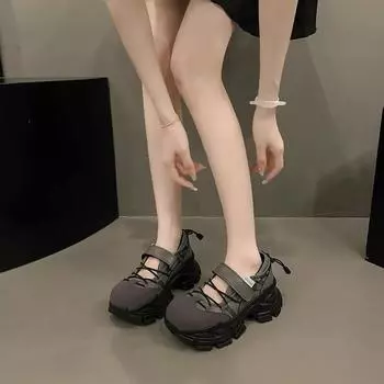 Женские туфли Мэри Джейн, новые модные дизайнерские кроссовки JK Uniform Flat Lolita Platform Casual Shoes Женские туфли-лодочки Обувь для отдыха 37 серый