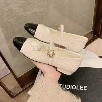 Женские туфли Мэри Джейн с круглым носком, прямым ремешком, на низком каблуке, с низким вырезом, из лакированной кожи, с неглубоким носком, тонкие туфли 35