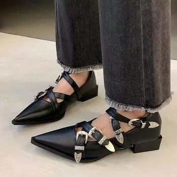 Женские туфли Мари Джейн в стиле Лолиты на массивном каблуке, модные сексуальные сандалии с острым носком и пряжкой, весенний новый тренд, дизайнерское платье, женская обувь 38 бежевый