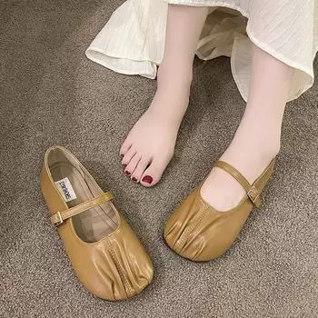 Женские туфли Мэри Джейн в стиле ретро, новинка 2024 года, летняя универсальная удобная повседневная обувь на мягкой подошве 35 белый