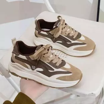 Женские туфли Mesh Argan Dad Shoes Женские туфли Осенняя мода Платформа Повседневная спортивная обувь Белые туфли 36