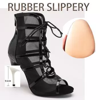 Женские туфли на каблуках для шеста, латинские женские ботильоны для танцев, обувь для современных джазовых танцев, элегантные женские туфли для сальсы, черные 35