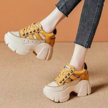 Женские туфли на каблуках, летние кроссовки на платформе, женские туфли на толстой подошве с розами, повседневные, для отдыха, с круглым носком, на молнии, из искусственной кожи, в стиле ретро, резина 35 белый