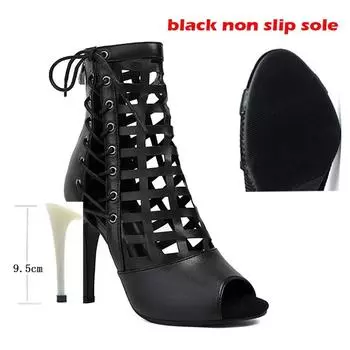 Женские туфли на каблуках со шнуровкой, туфли на шпильке для джазовых танцев, женская обувь для закрытых помещений, замшевая подошва, настраиваемая для латиноамериканских танцев, размер плюс 35