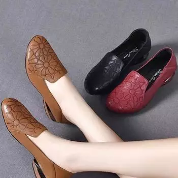 Женские туфли на каблуках средней высоты, повседневные, свадебные, черные, с квадратным каблуком, формальные туфли 40 чёрный