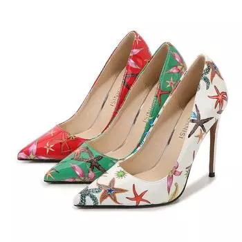 Женские туфли на каблуке 12 см, женские туфли-лодочки на шпильке с острым носком, модные сексуальные подиумные туфли на каблуке 12 см WZ 35 белый