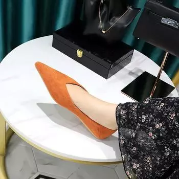 Женские туфли на низком каблуке 0,5 см для отдыха на открытом воздухе на плоской подошве, женские модные замшевые туфли на низком каблуке, женские сексуальные вечерние туфли без застежек на плоской подошве 35 темно-коричневого