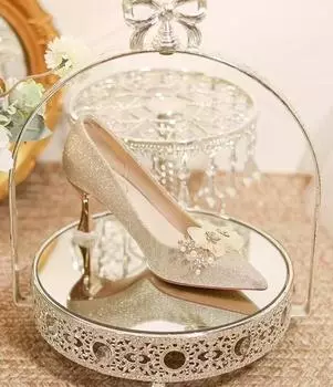 Женские туфли на низком каблуке, модные цветочные свадебные туфли-лодочки, женские новые туфли на каблуках со стразами и бусинами для женщин 35