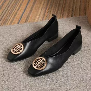 Женские туфли на низком каблуке с квадратным носком, однотонные, в стиле ретро, повседневные туфли на плоской подошве, размеры 34-43, лидер продаж, женские туфли на высоком каблуке MARY JANES 35 красный