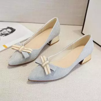 Женские туфли на низком каблуке с острым носком и закрытым носком, удобные рабочие повседневные туфли без шнуровки для свадебной вечеринки, нарядные туфли-лодочки, женские туфли на массивном блочном каблуке 34 абрикосовый