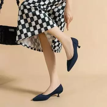 Женские туфли на низком каблуке с острым носком, однотонные туфли, модные элегантные туфли без застежек, женская обувь Zapatillas Mujer 2024 34