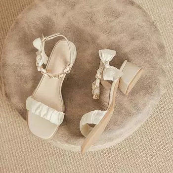 Женские туфли на низком квадратном каблуке с открытым носком и ремешком на щиколотке, босоножки на массивном каблуке с ремешками, удобные летние туфли-лодочки для свадебного платья, женская обувь 34 телесный