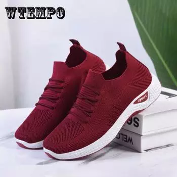 Женские туфли на одной ноге, хлопковые повседневные дышащие кроссовки из эластичной сетки, тканевые туфли на мягкой подошве для ленивых ног на одной ноге 41 красный