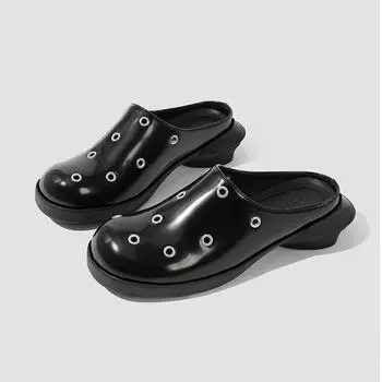 Женские туфли на платформе, летняя обувь, новые закрытые черные туфли на танкетке, женские сандалии, модные нескользящие женские повседневные шлепанцы 35 чёрный