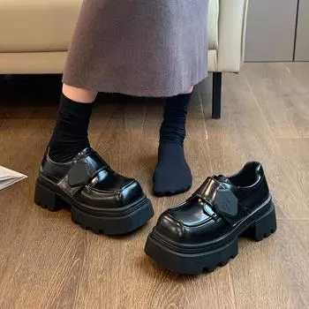 Женские туфли на платформе, туфли-лоферы, женские туфли-оксфорды, дизайнерская мода, весенние туфли с квадратным носком, повседневная обувь для ходьбы, Mujer Zapatillas 35