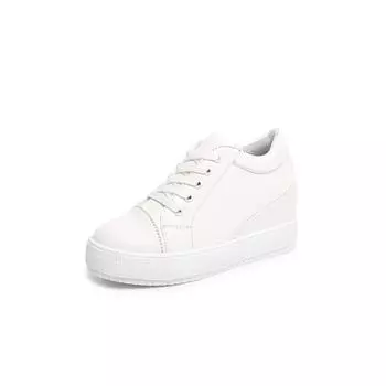 Женские туфли на платформе, женские туфли на высоком каблуке, высокие спортивные теннисные туфли на танкетке для женщин, повседневные кроссовки, белые кроссовки на танкетке 35