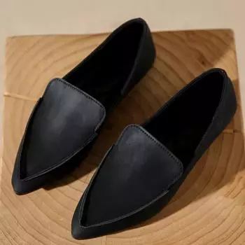 Женские туфли на плоской подошве 2024 года, модные туфли на один носок, повседневная обувь без застежек для женщин, сексуальные остроносые женские туфли Zapatillas Mujer 36 бежевый