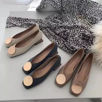 Женские туфли на плоской подошве, балетки на низком деревянном каблуке, квадратный носок, брендовая обувь с мелкой пряжкой, лоферы без шнуровки, большие размеры Mujer 34 хаки