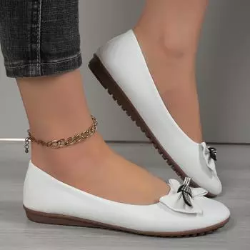 Женские туфли на плоской подошве Ballerina Comfort Нескользящие мокасины Плоские элегантные банты Не женские туфли Модные уличные легкие кроссовки для женщин 35