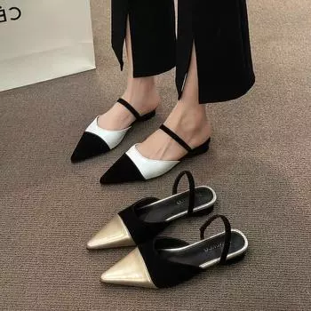 Женские туфли на плоской подошве, черные офисные женские туфли с острым носком на плоской подошве, удобная летняя женская обувь на мягкой подошве 35 бежевый