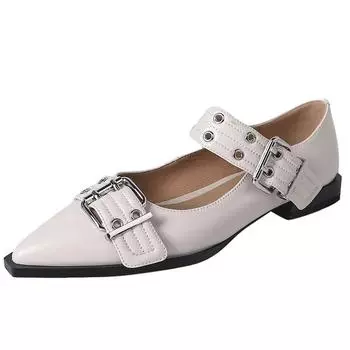 Женские туфли на плоской подошве, дизайнерские роскошные модные женские туфли с пряжкой на плоской подошве, повседневные женские сандалии с острым носком и босоножками на плоской подошве 35