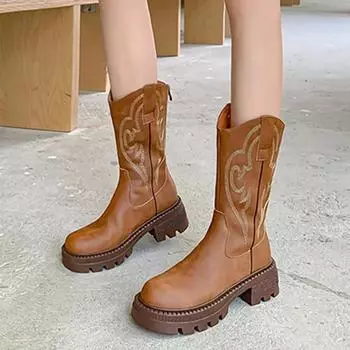 Женские туфли на плоской подошве до середины голени, ботинки «Челси», зимняя модная обувь на платформе, дизайнерские трендовые платья, готические ботинки, удобные для ходьбы, Zapatos Mujer 36