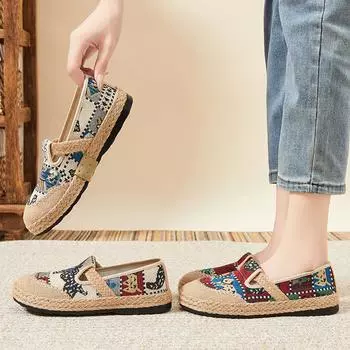 Женские туфли на плоской подошве, дышащие эспадрильи, туфли на плоской подошве без застежек, повседневные балетки, туфли-лоферы с круглым носком, удобная рабочая обувь для ходьбы 36