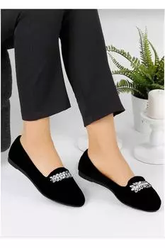 Женские туфли на плоской подошве Erciyes Black Stone Home Ballerina