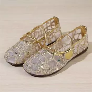 Женские туфли на плоской подошве Golden Bling Дышащие повседневные туфли для женщин Mary Janes Walk Drive Shoes 35 чёрный