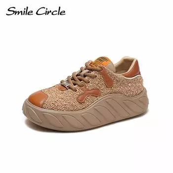 Женские туфли на плоской подошве из натуральной кожи, модные модные туфли на толстой подошве со шнуровкой, удобные повседневные кроссовки с низким берцем