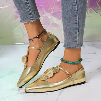 Женские туфли на плоской подошве класса люкс, элегантные, неглубокие, римские туфли для женщин, летние, новые, с острым носком, ретро-лоферы, дизайнерские, прогулочные, на плоской подошве 35 чёрный