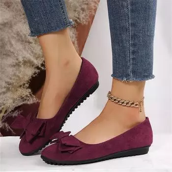 Женские туфли на плоской подошве Модные женские туфли с бантом Slip on Flat Sweet Hollow Летние женские туфли 43