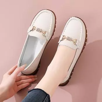 Женские туфли на плоской подошве, мокасины для вождения, повседневные черные туфли без застежек для ходьбы в минималистском стиле для мам, большой размер 35 чёрный