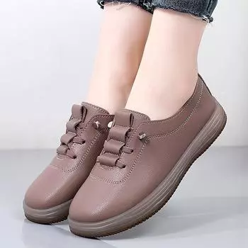 Женские туфли на плоской подошве, мокасины для вождения, повседневные коричневые туфли для ходьбы в стиле минимализма, туфли без застежек для мам, большой размер 35 чёрный