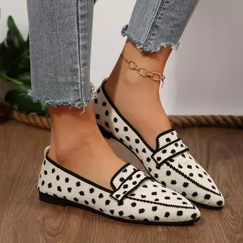 Женские туфли на плоской подошве Новые балетки с острым носком Мокасины на босу ногу Повседневная офисная обувь для женщин Роскошные брендовые женские туфли на плоской подошве 36 бежевый