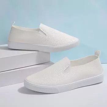 Женские туфли на плоской подошве Новые летние мокасины Дышащая нескользящая повседневная обувь Кроссовки на плоской подошве большого размера для женщин Zapatos De Mujer 36