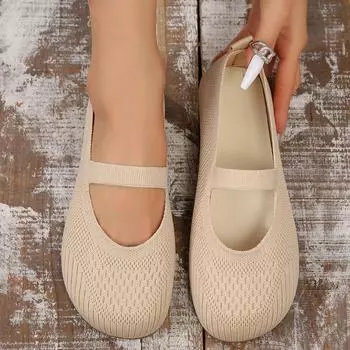 Женские туфли на плоской подошве, новые летние вязаные туфли на плоской подошве для женщин, дышащие мягкие мокасины, женские легкие повседневные кроссовки без застежек 36