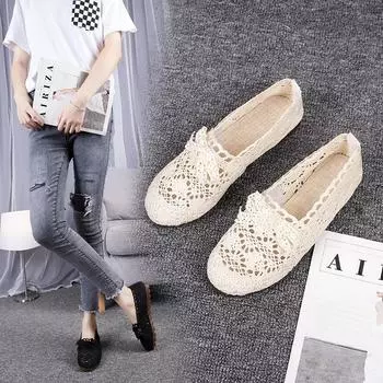 Женские туфли на плоской подошве, новые летние туфли 2025 года из дышащей сетки, женские туфли-бини на шнуровке с мягкой подошвой, обувь для беременных 35 чёрный