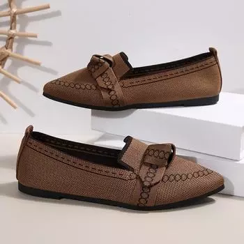 Женские туфли на плоской подошве, новые женские дышащие удобные повседневные туфли с острым носком для ходьбы, легкие весенние туфли для женщин 36