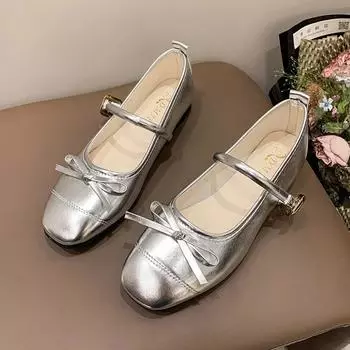 Женские туфли на плоской подошве, осенние, новые, с круглым носком, с неглубоким горлом, с бабочкой, легкие, нескользящие, одинарные туфли 35 чёрный