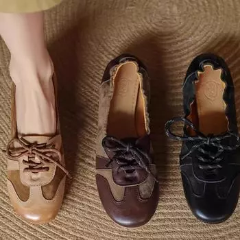 Женские туфли на плоской подошве, повседневные кроссовки на шнуровке, неглубокие туфли, дизайнерская зимняя мода 2025 года, новые удобные спортивные туфли для ходьбы, Mujer Zapatos 35 чёрный