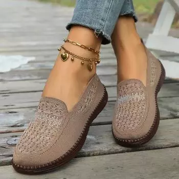 Женские туфли на плоской подошве, повседневные мокасины, мягкие удобные туфли, новинка осени 2024 года, прогулочные платья, дышащие сандалии, женский тренд 36 коричневый