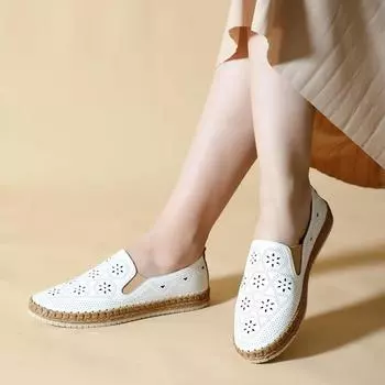 Женские туфли на плоской подошве с двойной эластичной лазерной подошвой