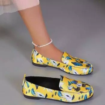 Женские туфли на плоской подошве с круглым носком, дышащие, повседневные туфли на плоской подошве, офисная женская обувь, весна и осень 2024, большой размер 35-41, туфли на плоской подошве 35