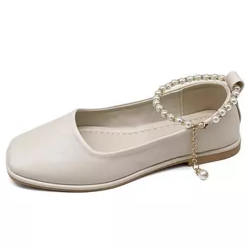 Женские туфли на плоской подошве с квадратным носком из искусственной кожи, неглубокие повседневные туфли, новые, смешанные цвета, сексуальные, женские, весенние, большие размеры 35-39 35 белый